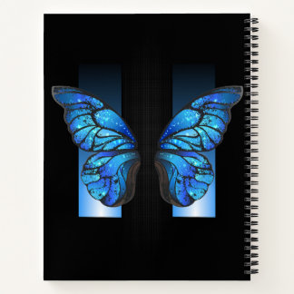 "Whimsical Blue Butterfly Spiral Foto Notebook" Notizbuch