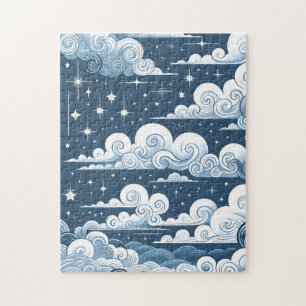 Whimsical Blue Celestial Baby Dusche Begrüßungszei