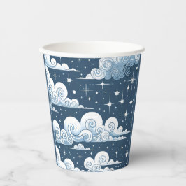Whimsical Blue Celestial Pappbecher