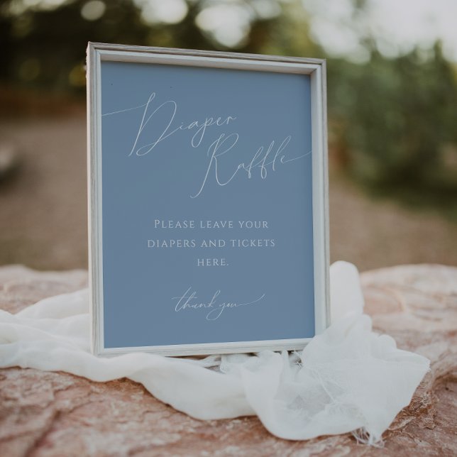 Whimsical Blue Diaper Raffle Baby Duschzeichen Poster (Von Creator hochgeladen)