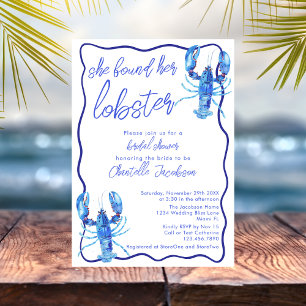 Whimsical Blue fand sie ihr Hummer-Brautparty Einladung