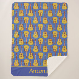 Whimsical Blue Guitar Music Enthusiast Design Sherpadecke