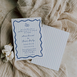 Whimsical Blue Handwriting Wedding Einladung