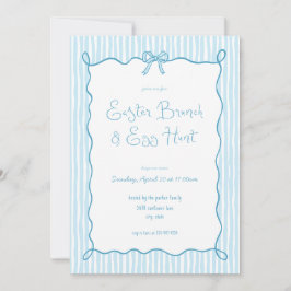 Whimsical Blue Oaster Brunch Ei Hunt Einladung