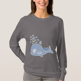 Whimsical Blue Pregnant Whale mit Twin Baby Boys T-Shirt
