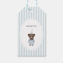 Whimsical Blue Teddy Bär danke Geschenkanhänger