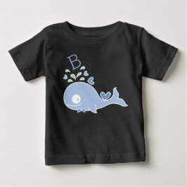 Whimsical Blue Whale Bow Krawatte Monogram Baby Bo Baby T-shirt