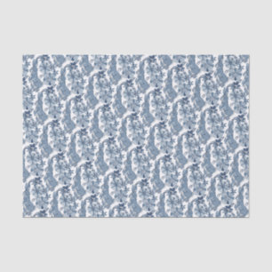 Whimsical Blue White Bunny Rabbit Floral Muster Seidenpapier