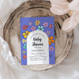 Whimsical Blume Baby Dusche - Peach & Pastel Einladung