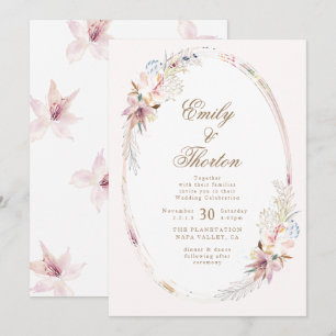 Whimsical Blume Bohemisch Hochzeitseinladung Einladung
