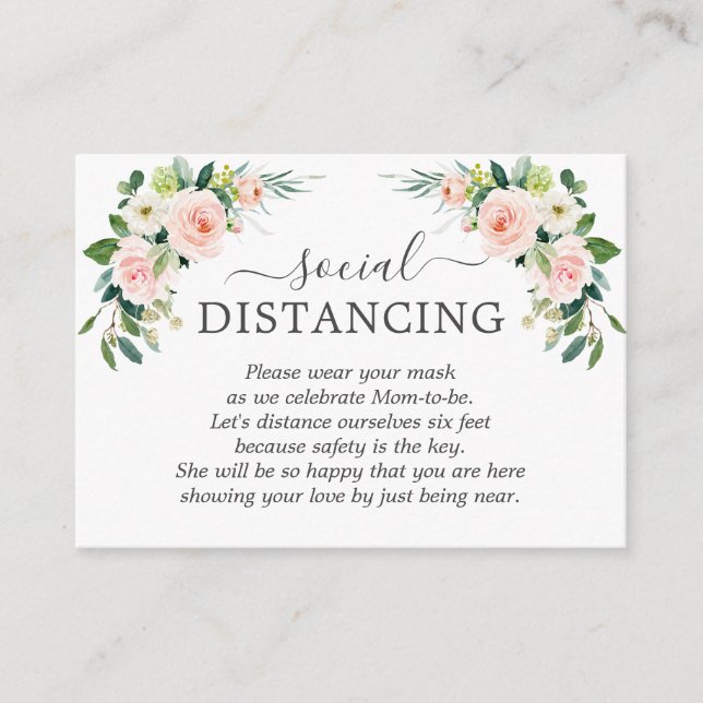 Whimsical Blush Pink Blume Babydusche Details Begleitkarte (Vorderseite)