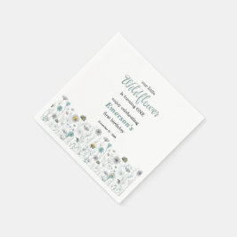 Whimsical Boho Color Wildflower 1st Birthday Party Serviette