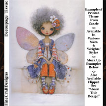 Whimsical Boho Fairy with Afro Hair EQ1R Decoupage