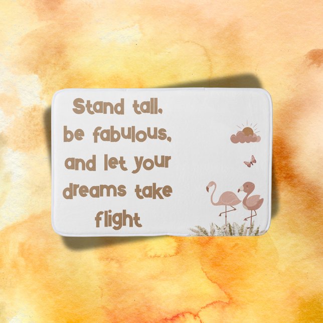 Whimsical Boho Flamingo Mit Monogramm | Badematte (Von Creator hochgeladen)