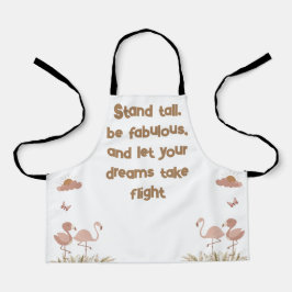 Whimsical Boho Flamingo Mit Monogramm | Schürze