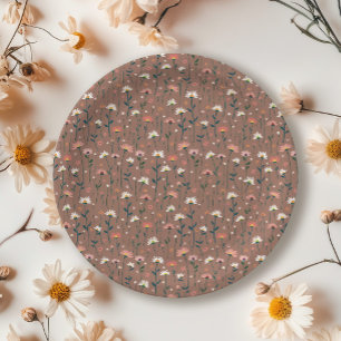 Whimsical Boho Floral Pattern Fall House Erwärmung Pappteller