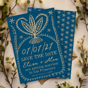 Whimsical Boho Frame Elegant SAVE THE DATE CUSTOM