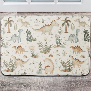 Whimsical Boho Jungle Dinosaur Muster Badematte