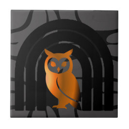 Whimsical Boho Owl & Tropical Monstera Leaf Fliese