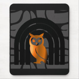 Whimsical Boho Owl & Tropical Monstera Leaf Mousepad