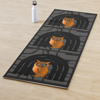 Whimsical Boho Owl & Tropical Monstera Leaf Yogamatte