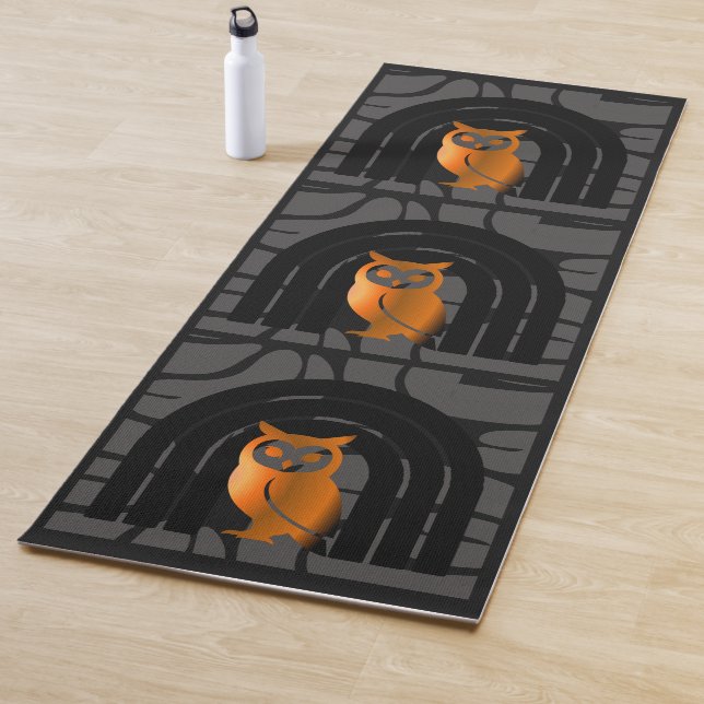 Whimsical Boho Owl & Tropical Monstera Leaf Yogamatte (Beispiel)