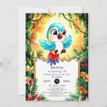 Whimsical Boho Parrot Birthday
