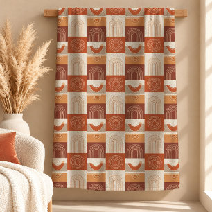 Whimsical Boho Regenbogen Terrakotta Brauner Kisse Fleecedecke