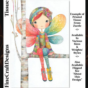 Whimsical Boho Rote Haare Fee DH1R Decoupage Seidenpapier