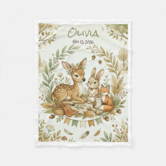 Whimsical Boho-Wald Fleecedecke