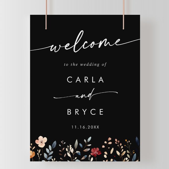 Whimsical Boho Wildflower DIY Wedding Welcome Sign Poster (Von Creator hochgeladen)