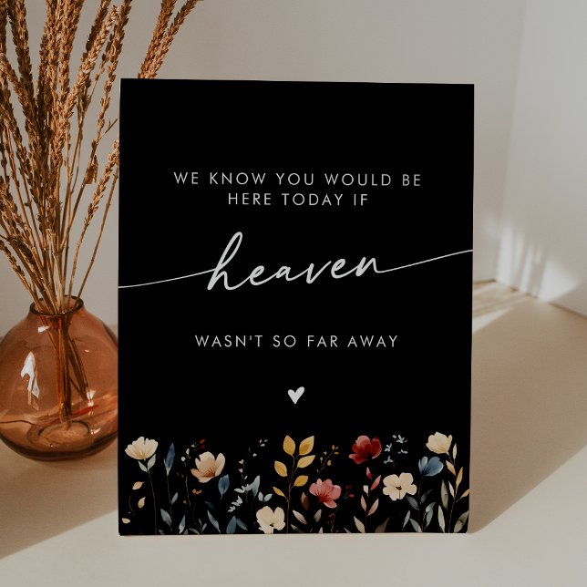 Whimsical Boho Wildflower Heaven Wedding Memorial Sockelschild (Von Creator hochgeladen)