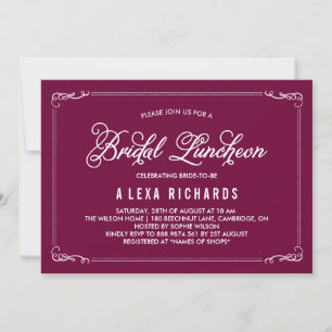Whimsical Borders Bridal Luncheon Einladung