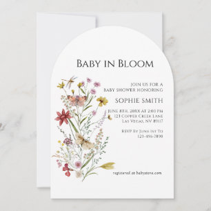 Whimsical Botanical Baby in Bloom Einladung