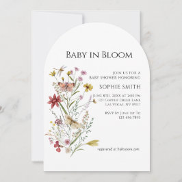 Whimsical Botanical Baby in Bloom Einladung