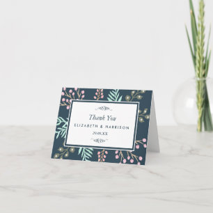 Whimsical Botanical Berry Wedding Vielen Dank Dankeskarte