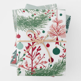 Whimsical Boughs Designs, Einzigartiges Weihnachts Geschenkpapier Set