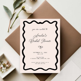 Whimsical Bow cursive border martini bridal shower Einladung