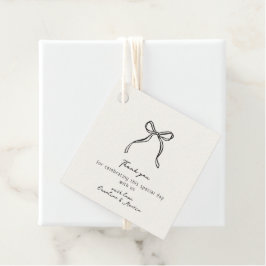 Whimsical bow, handgezeichnete Hochzeit danke Geschenkanhänger