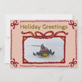 Whimsical Bow Prestige Holiday Foto Grußkarte Einladung