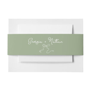 Whimsical Bow Sage Green Einladungsbanderole