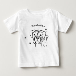 Whimsical Boxer: Bearbeiten von Text Line Art Baby T-shirt