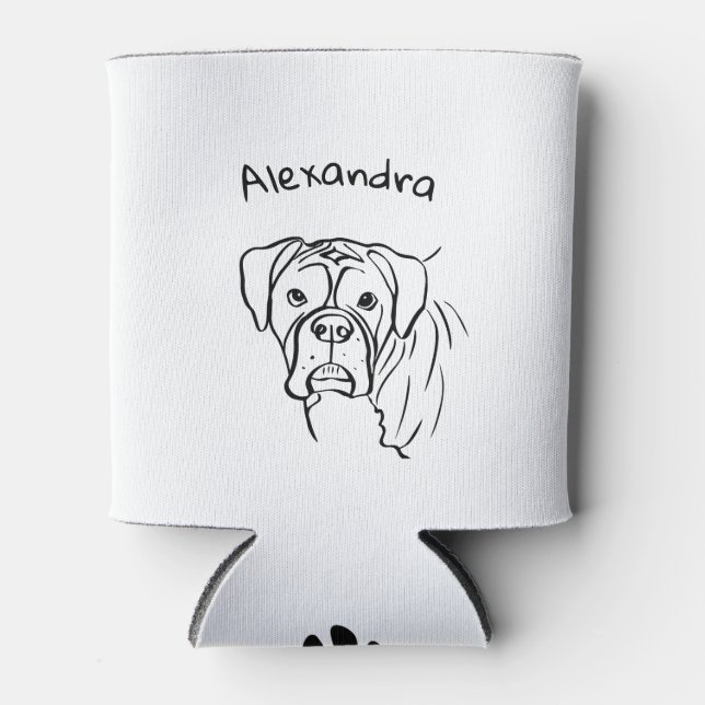 Whimsical Boxer: Bearbeiten von Text Line Art Dosenkühler (Vorderseite)