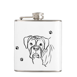 Whimsical Boxer: Bearbeiten von Text Line Art Flachmann
