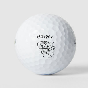 Whimsical Boxer: Bearbeiten von Text Line Art Golfball