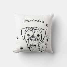 Whimsical Boxer: Bearbeiten von Text Line Art Kissen