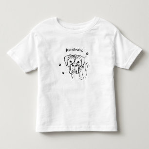 Whimsical Boxer: Bearbeiten von Text Line Art Kleinkind T-shirt