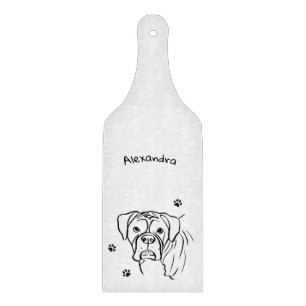 Whimsical Boxer: Bearbeiten von Text Line Art Schneidebrett