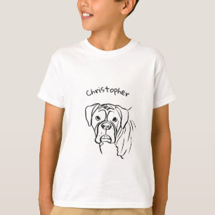 Whimsical Boxer: Bearbeiten von Text Line Art T-Shirt