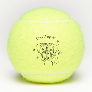 Whimsical Boxer: Bearbeiten von Text Line Art Tennisbälle